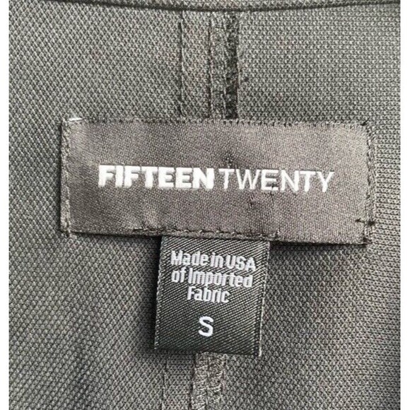 FIFTEEN TWENTY Jacket Black Silk Blend Loose Fit Zip Oversized Small Shacket - Picture 7 of 9